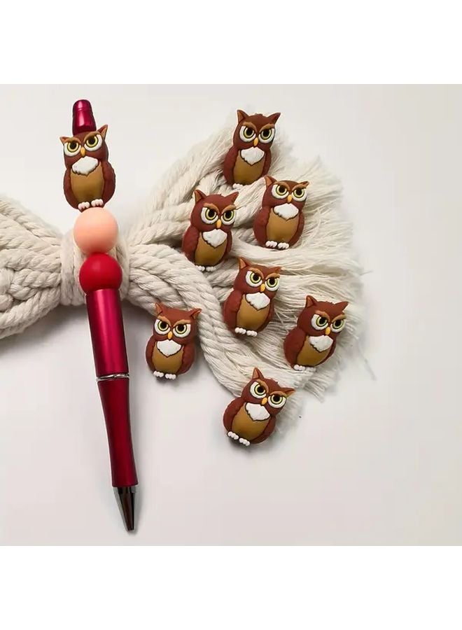 5 قطع خرز سيليكون بومة لطيفة لصنع المجوهرات DIY، سلاسل مفاتيح، أساور، وديكورات - Image 4