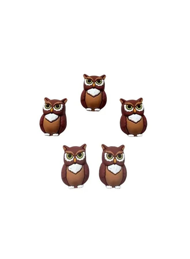 5 قطع خرز سيليكون بومة لطيفة لصنع المجوهرات DIY، سلاسل مفاتيح، أساور، وديكورات - Image 1