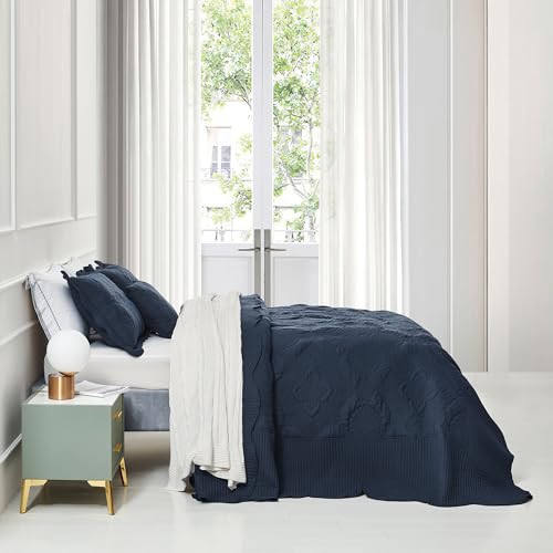 HZ & HY Oversized King Bedspread 128x120 Extra Wide, Quilted Coverlet Bedding Set, Lightweight Thin Comforter, Reversible, 5 Piece, 100% Microfiber, Polar Night - Image 3