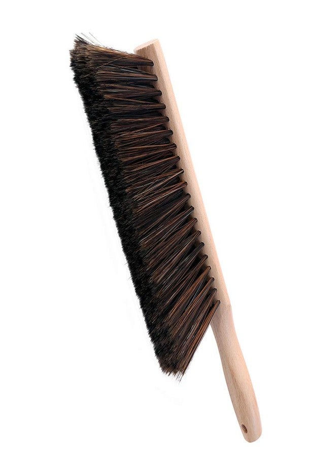 OAKART Hand Brush Soft Bristles Wooden Handle Small Hand Sweeper Brush 14 Inch Long (Brown) - Image 1
