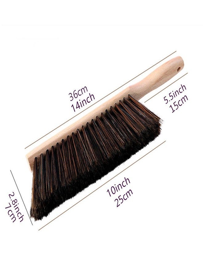 OAKART Hand Brush Soft Bristles Wooden Handle Small Hand Sweeper Brush 14 Inch Long (Brown) - Image 4