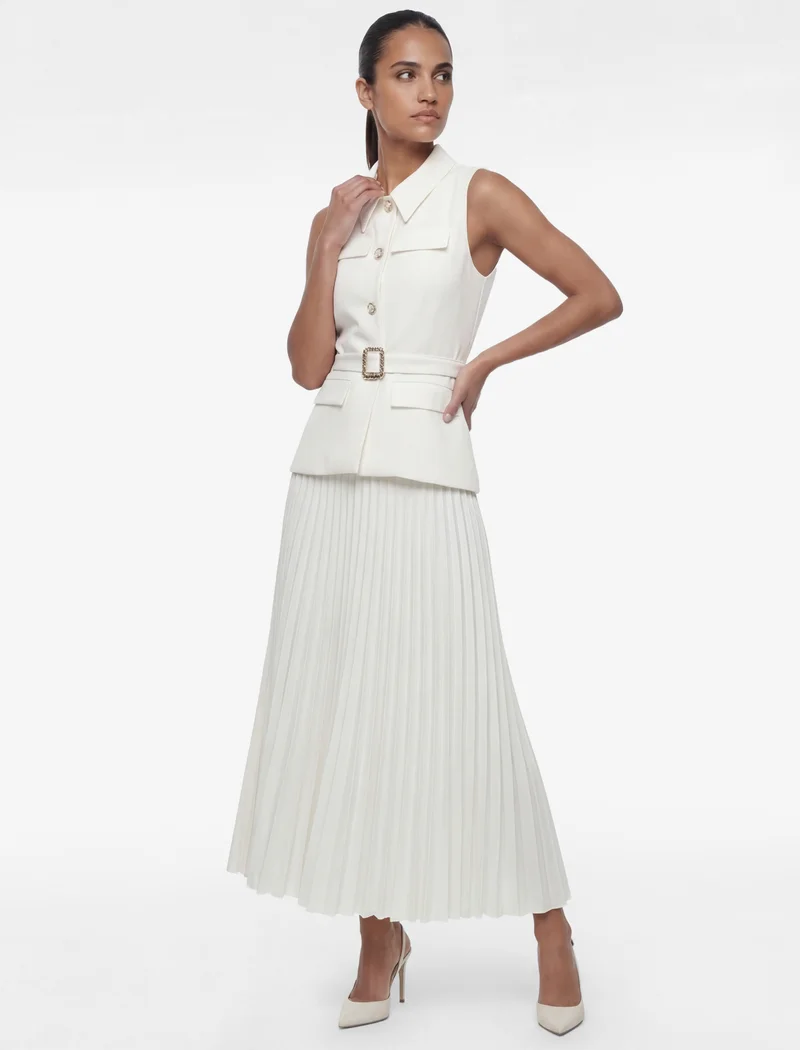 كوتون Sleeveless Pleated Dress