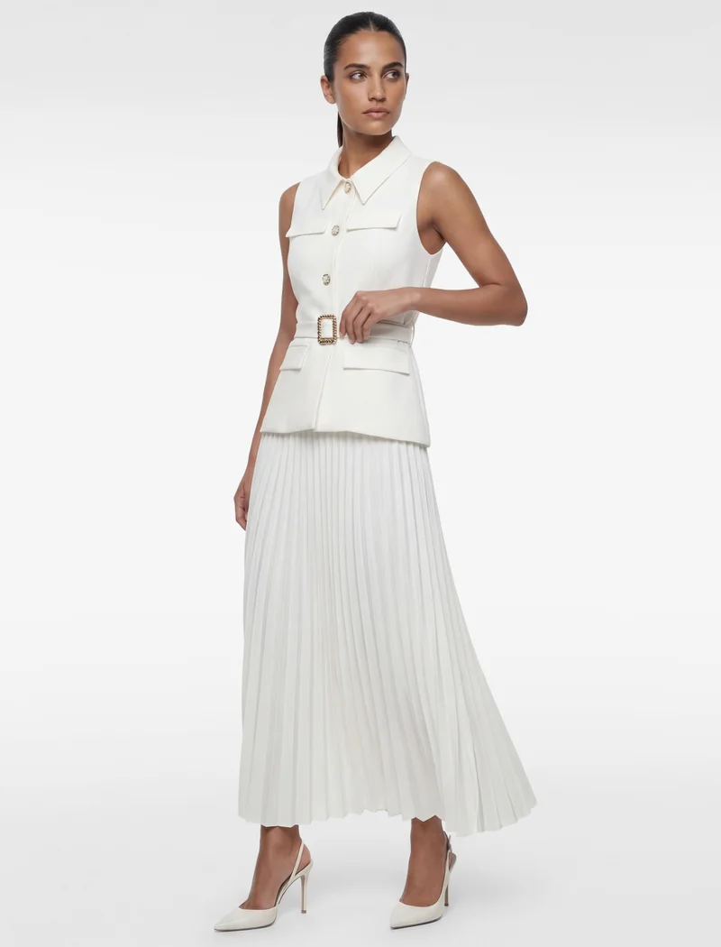 كوتون Sleeveless Pleated Dress