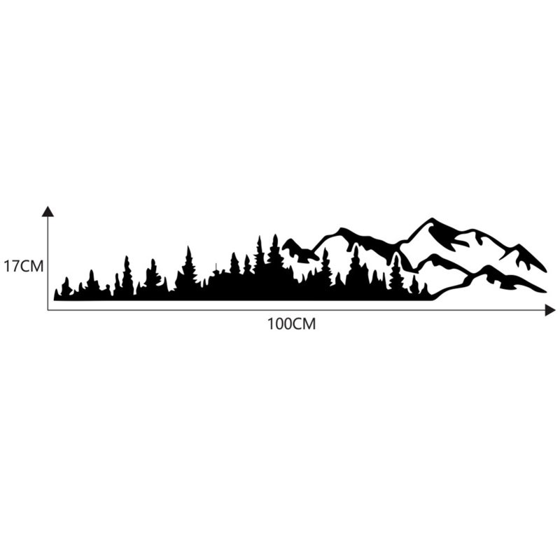 Car Stickers: Black Vinyl Mountains & Forest Graphic - Waterproof Durable Scratch Cover Vehicle Decals for SUV, Truck, Off-Road Vehicles - Image 2