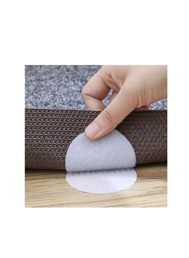 Anti Slip Tri Sticker Reusable Home Floor Rug Carpet Mat Grippers Self adhesive Washable Silicone Grip Sticker Pad 10 Pcs White - Image 3
