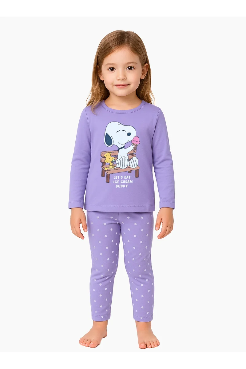 ترو كير بيجاما كاملة الأكمام للبنات بشخصيات الفول السوداني لنتناول الآيس كريم