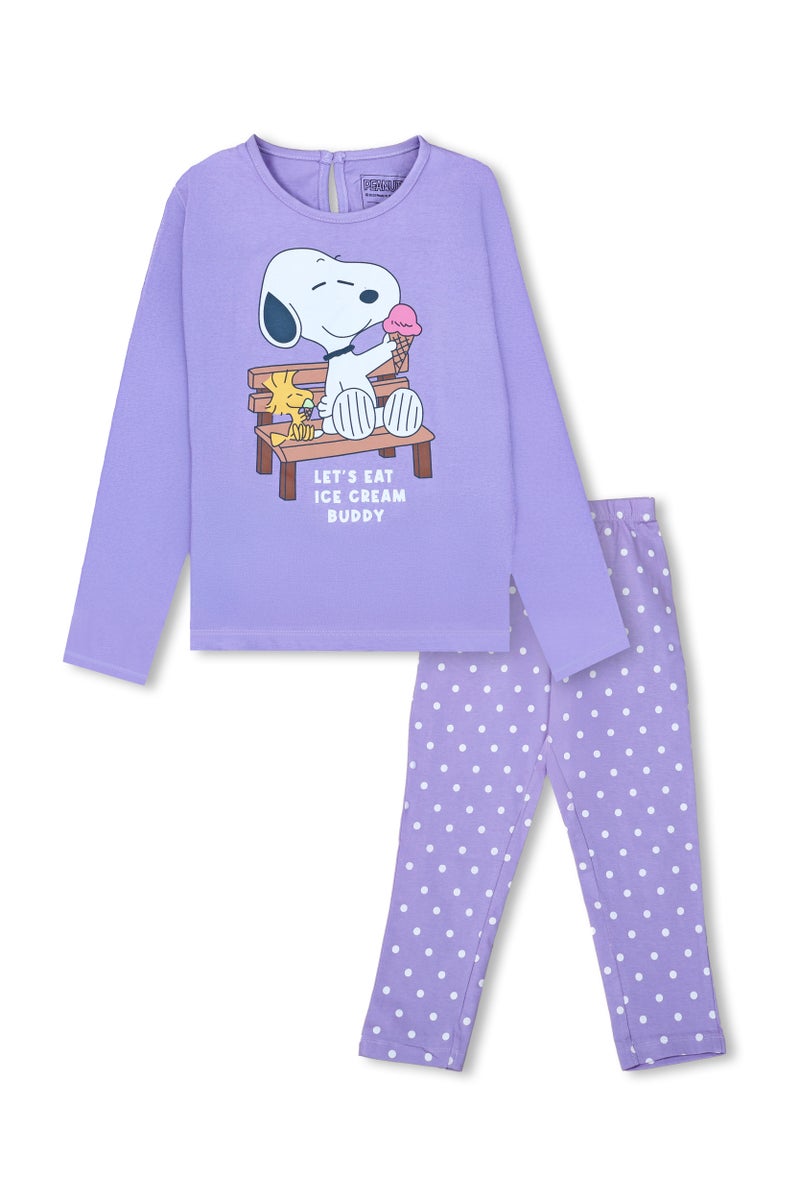 ترو كير بيجاما كاملة الأكمام للبنات بشخصيات الفول السوداني لنتناول الآيس كريم - Image 2