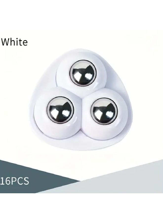 White Universal No Drill Caster Wheels 16pcs Heavy Duty Swivel Furniture Casters - Image 1