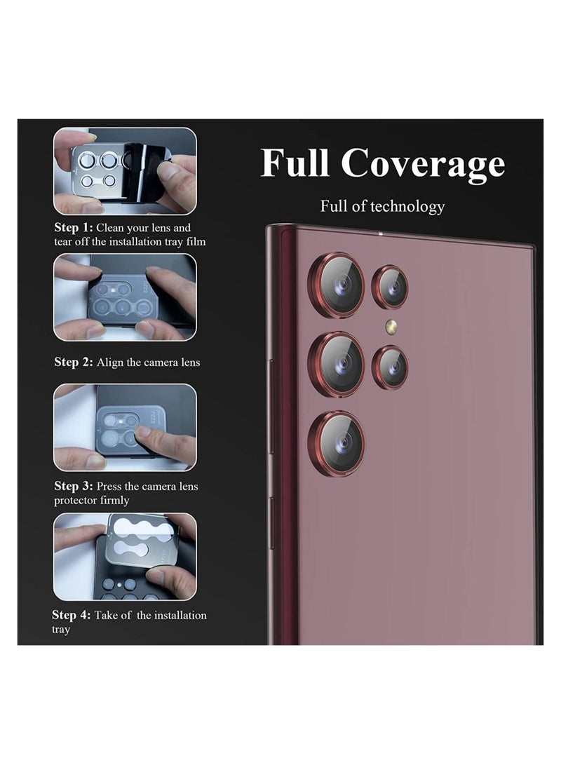 ELTRAZONE Camera Lens Protector Compatible with Samsung Galaxy S22 Ultra (2022), Scratch-Resistant Ultra-Thin Tempered Glass with Aluminum Edge - Image 2