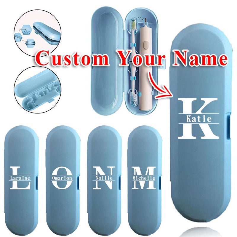 Personalized Travel Electric Toothbrush Storage Case With Air Holes - Image 1