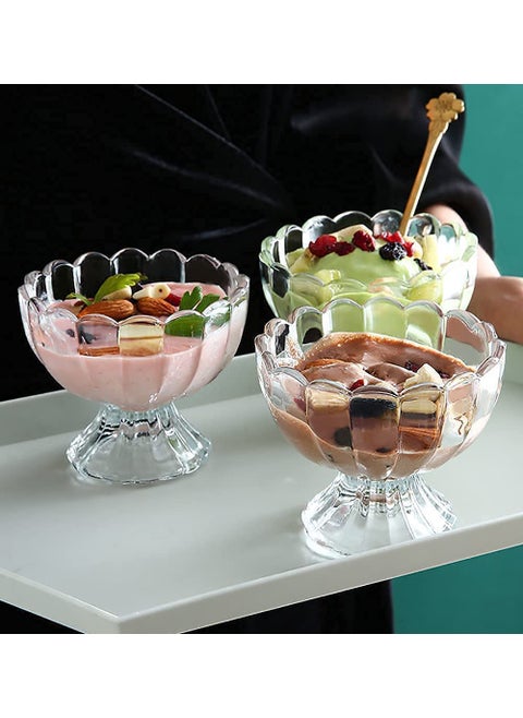 AVMPHD 165 ml Crystal Glass ice Cream Cups Desert Bowls Pudding Salad Serving Bowl Set of 6 PCs