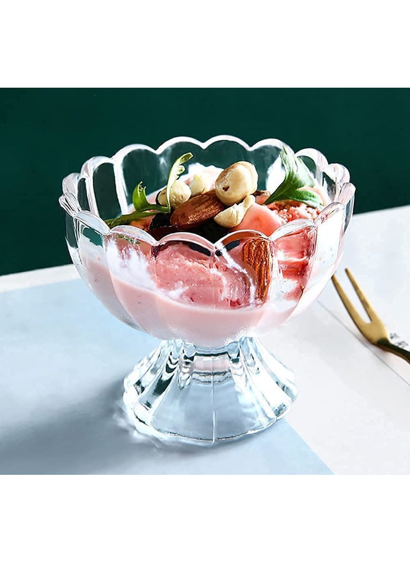 AVMPHD 165 ml Crystal Glass ice Cream Cups Desert Bowls Pudding Salad Serving Bowl Set of 6 PCs