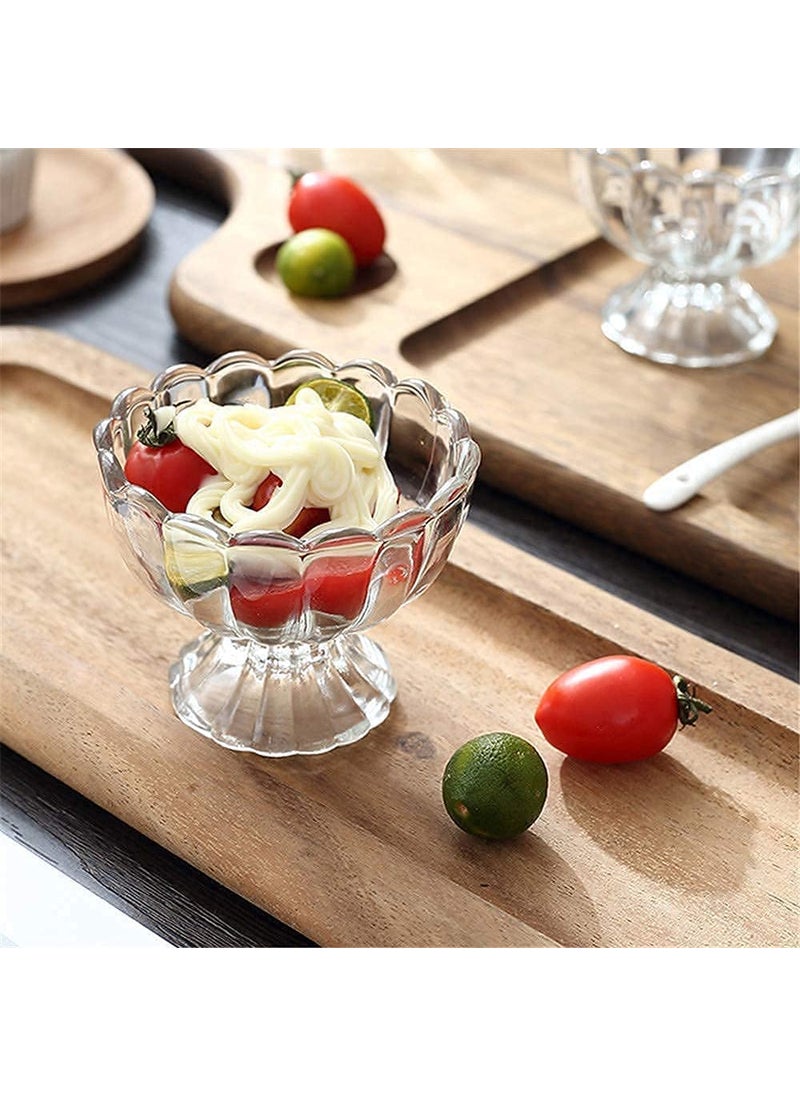 AVMPHD 165 ml Crystal Glass ice Cream Cups Desert Bowls Pudding Salad Serving Bowl Set of 6 PCs