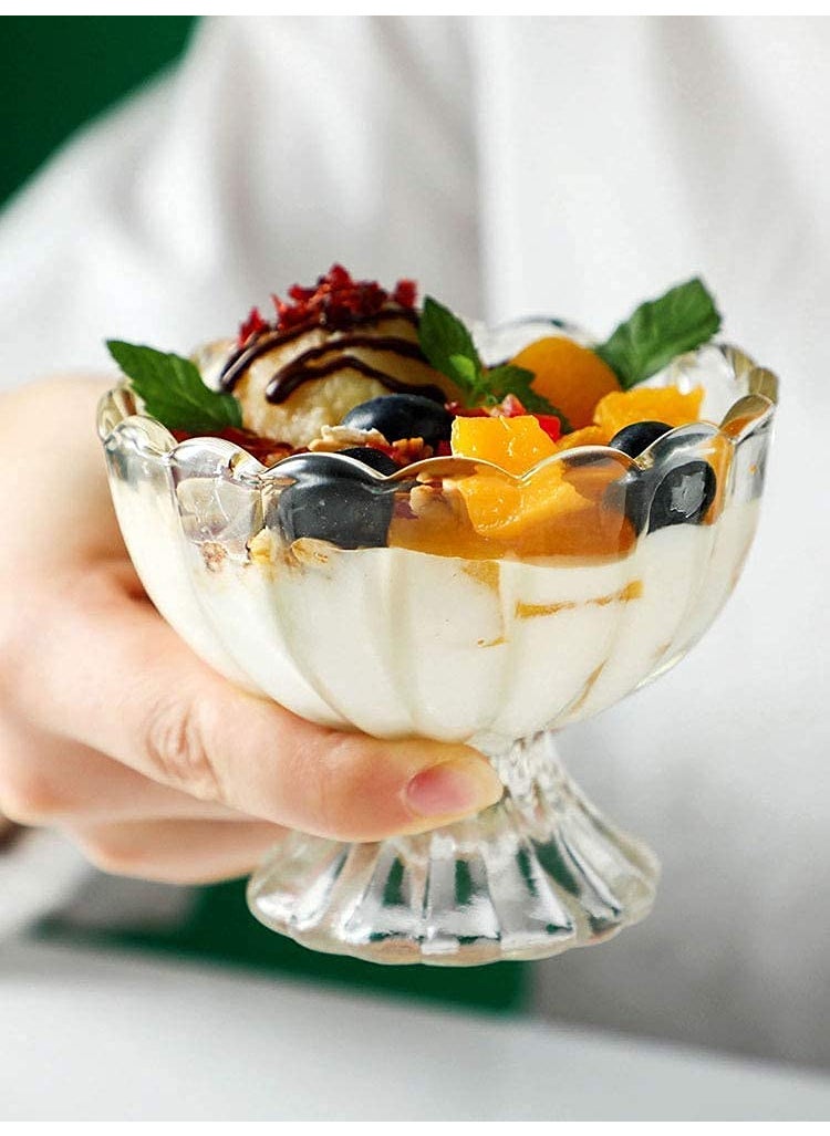 AVMPHD 165 ml Crystal Glass ice Cream Cups Desert Bowls Pudding Salad Serving Bowl Set of 6 PCs