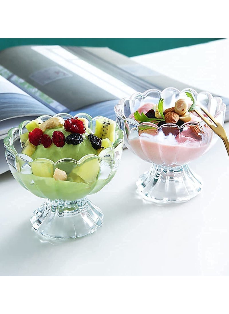 AVMPHD 165 ml Crystal Glass ice Cream Cups Desert Bowls Pudding Salad Serving Bowl Set of 6 PCs