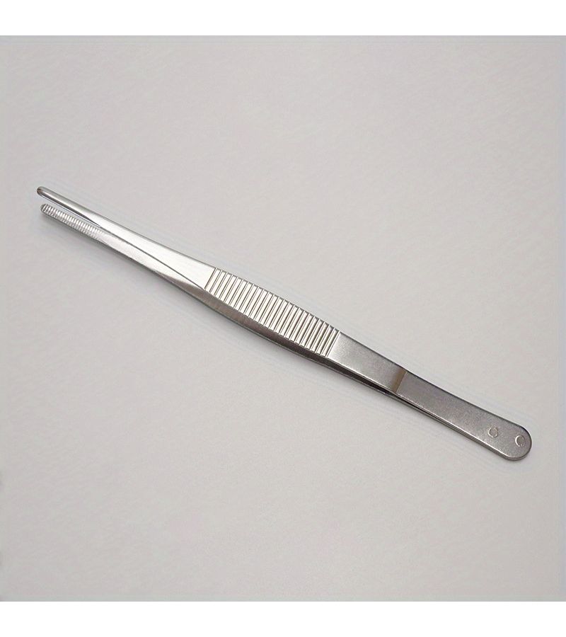 2pcs Precision Stainless Steel Tweezers Straight Head and Elbow for Crafts - Image 3