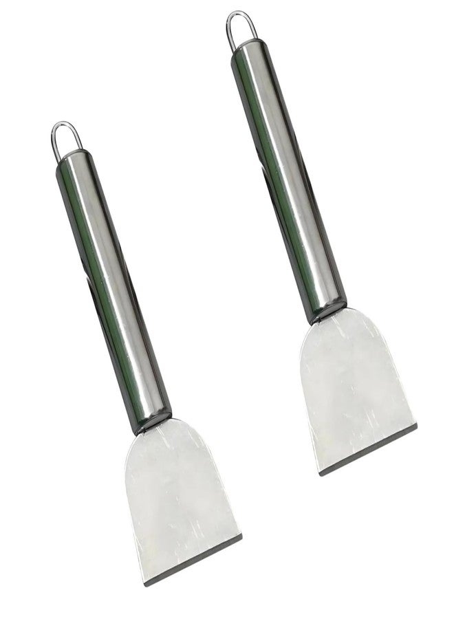 GANPUB 2Pcs Kitchen Fume Shovel, Stainless Steel Ice Remover, Freezer Ice Scraper, Portable Defrosting Shovel, Multipurpose Cleaning Spatula, Defrosting Scraper Gadgets - Image 1
