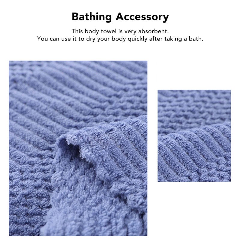GLOGLOW Daily Bathroom Fleece Bath Towel Set Soft Absorbent Quick Dry Dark Blue 2 Pieces 27.6x55.1 13.8x29.5 Inches - Image 3