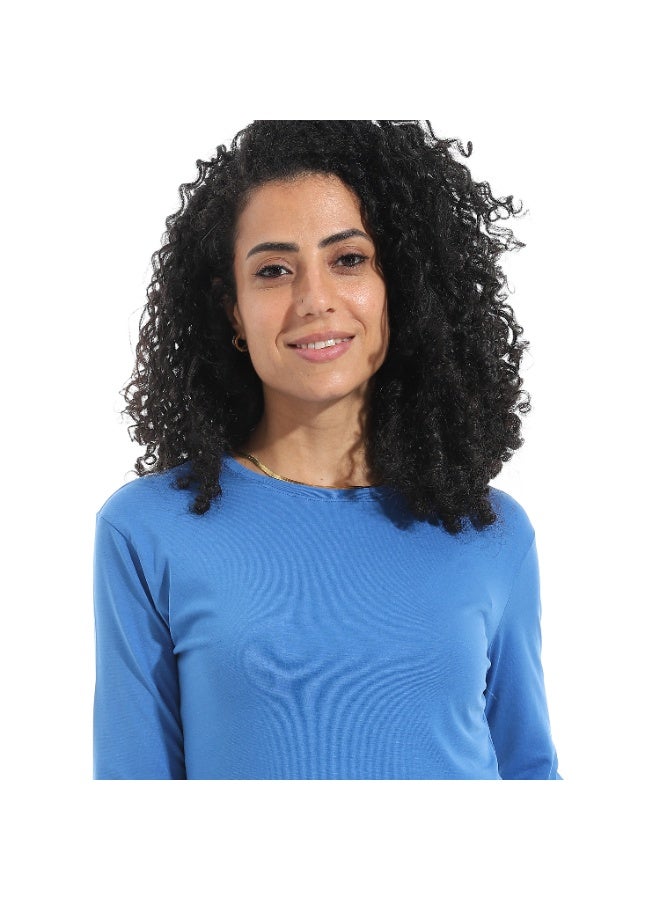 Xtcy Bodysuit single lycra sleeve neck women royal blue 2xl b28-royal blue-2xl - Image 4