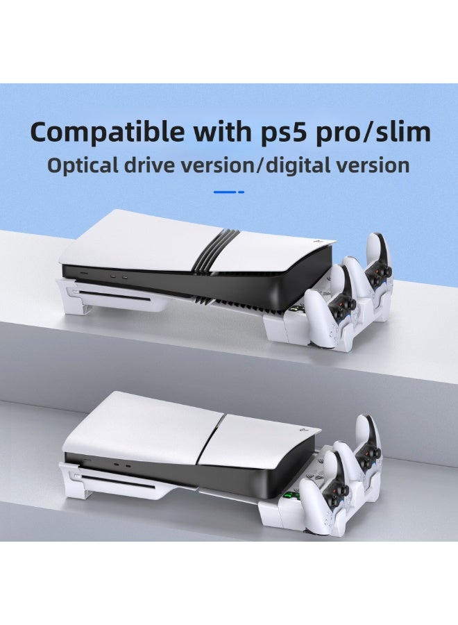 STARTRC GAMES Horizontal Cooling Fan Stand with Controller Charging for PS5 Pro/PS5 Slim, Triple Fan Cooling Base Compatible with PS5 Pro Slim Console Horizontal Placement - Image 3