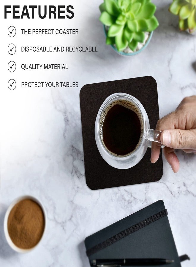 MT Products Black Square Drink Coasters 4" - Disposable Drink Absorbent (Pack of 50) - Made in the USA - Image 5