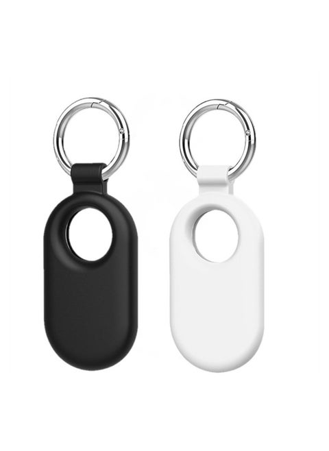 for Samsung Galaxy SmartTag2 Case, 2 Pack Full-Body Shockproof Protection Silicone Case for Galaxy Smart Tag 2 with Key Ring for Keys, Wallet, Luggage, Backpacks, Pets