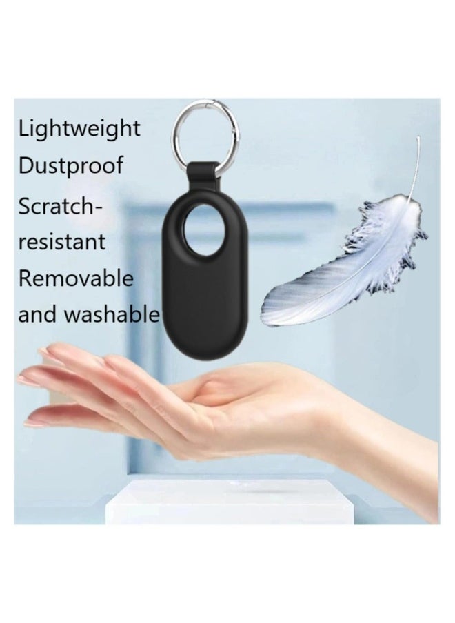 for Samsung Galaxy SmartTag2 Case, 2 Pack Full-Body Shockproof Protection Silicone Case for Galaxy Smart Tag 2 with Key Ring for Keys, Wallet, Luggage, Backpacks, Pets