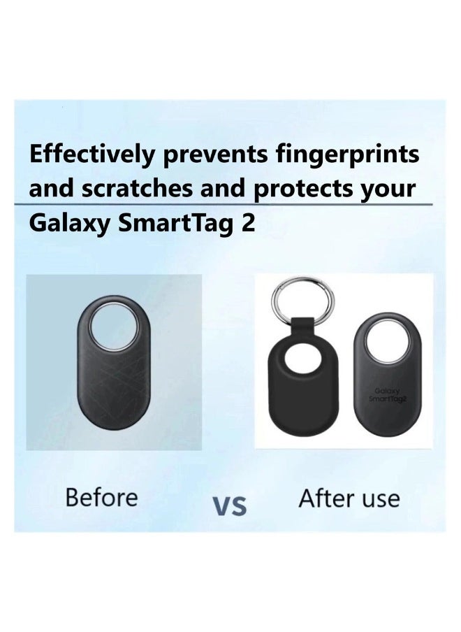 for Samsung Galaxy SmartTag2 Case, 2 Pack Full-Body Shockproof Protection Silicone Case for Galaxy Smart Tag 2 with Key Ring for Keys, Wallet, Luggage, Backpacks, Pets