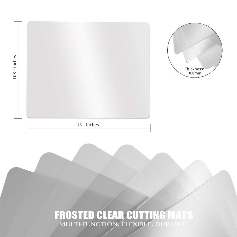 Fotouzy Flexible Plastic Cutting Boards for Kitchen, 4 Frosted Clear Cutting Mats 15 x 12 In, BPA-Free, Non-Porous, and Dishwasher Safe, Set of 4 - Image 2
