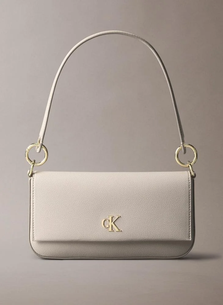 Calvin Klein Jeans Logo Detailed Flap over Shoulder Bag
