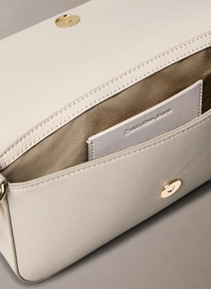 Calvin Klein Jeans Logo Detailed Flap over Shoulder Bag