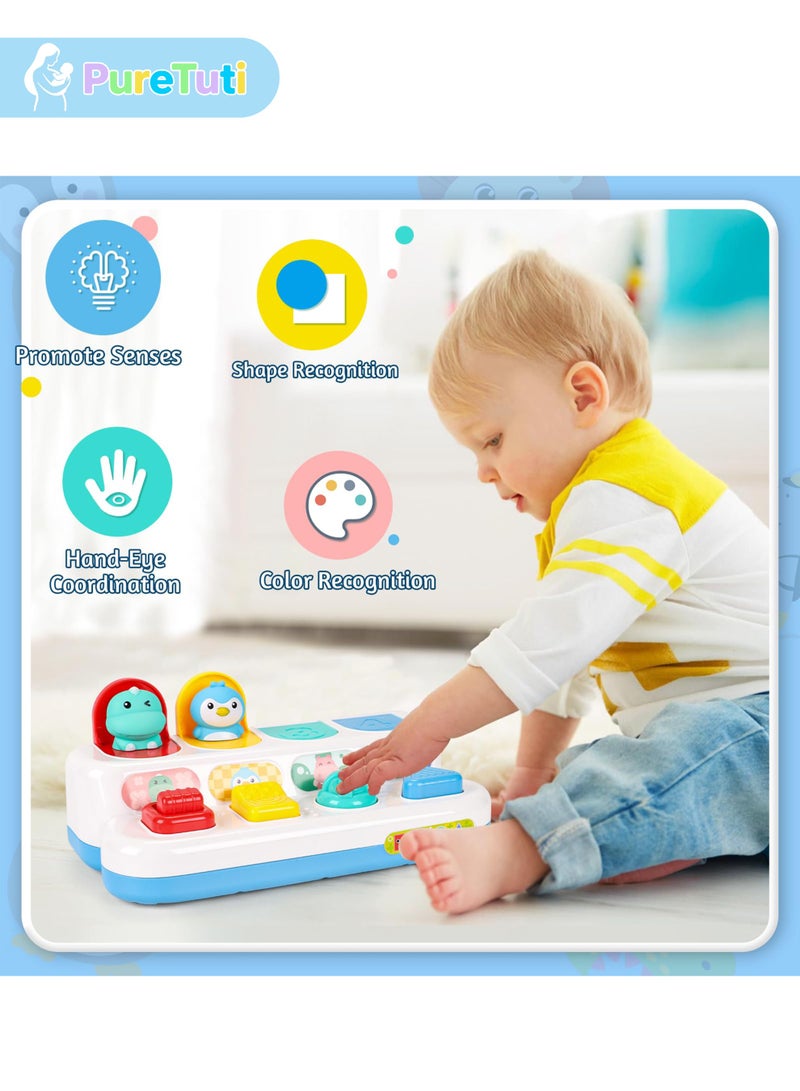 PureTuti Pop-Up Toy for 1-3 Years, Animal Theme, Baby Boys Girls Activity Cube, Montessori Toys, Sensory Toys, No Batteries Required - Image 3