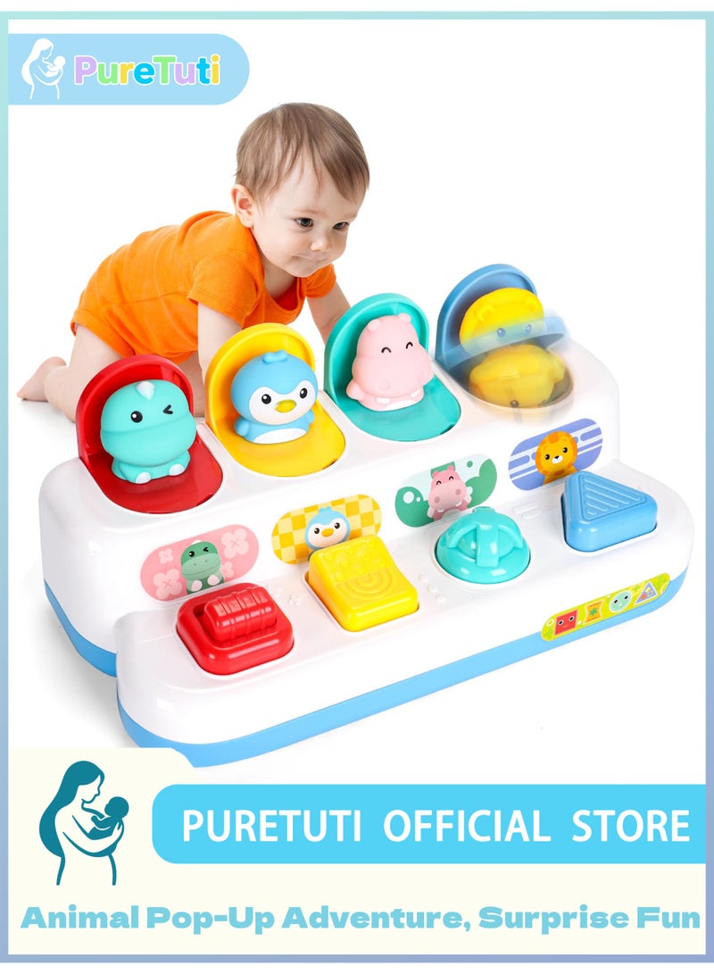 PureTuti Pop-Up Toy for 1-3 Years, Animal Theme, Baby Boys Girls Activity Cube, Montessori Toys, Sensory Toys, No Batteries Required - Image 1