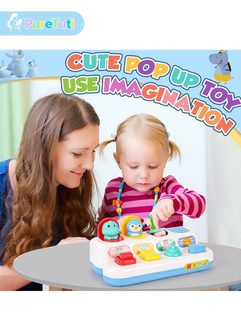 PureTuti Pop-Up Toy for 1-3 Years, Animal Theme, Baby Boys Girls Activity Cube, Montessori Toys, Sensory Toys, No Batteries Required - Image 2