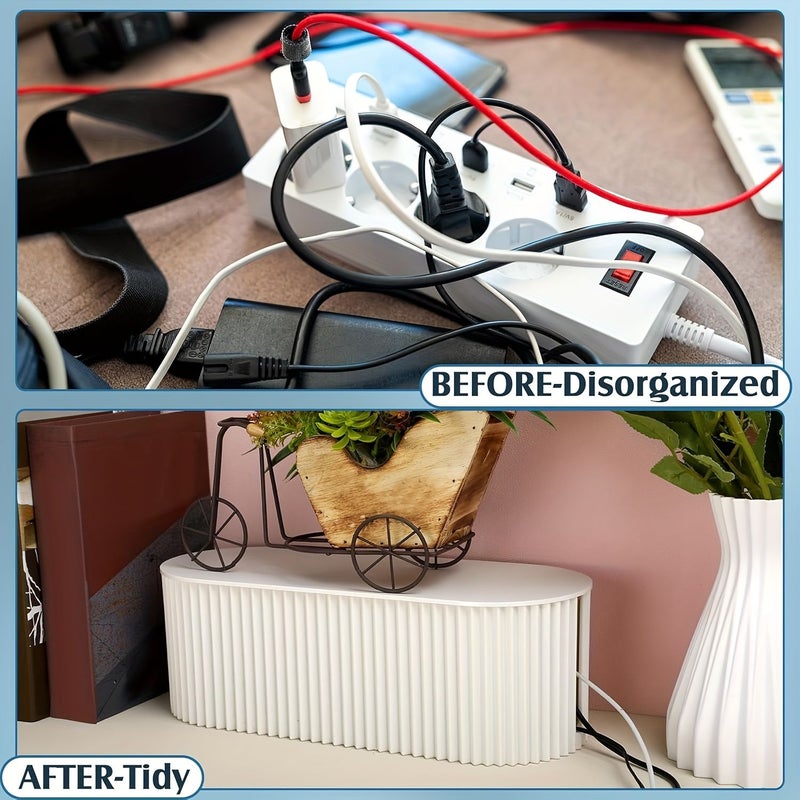 Desktop Power Outlet Storage Box Large Green Safe Tidy Cord Organizer - Image 5
