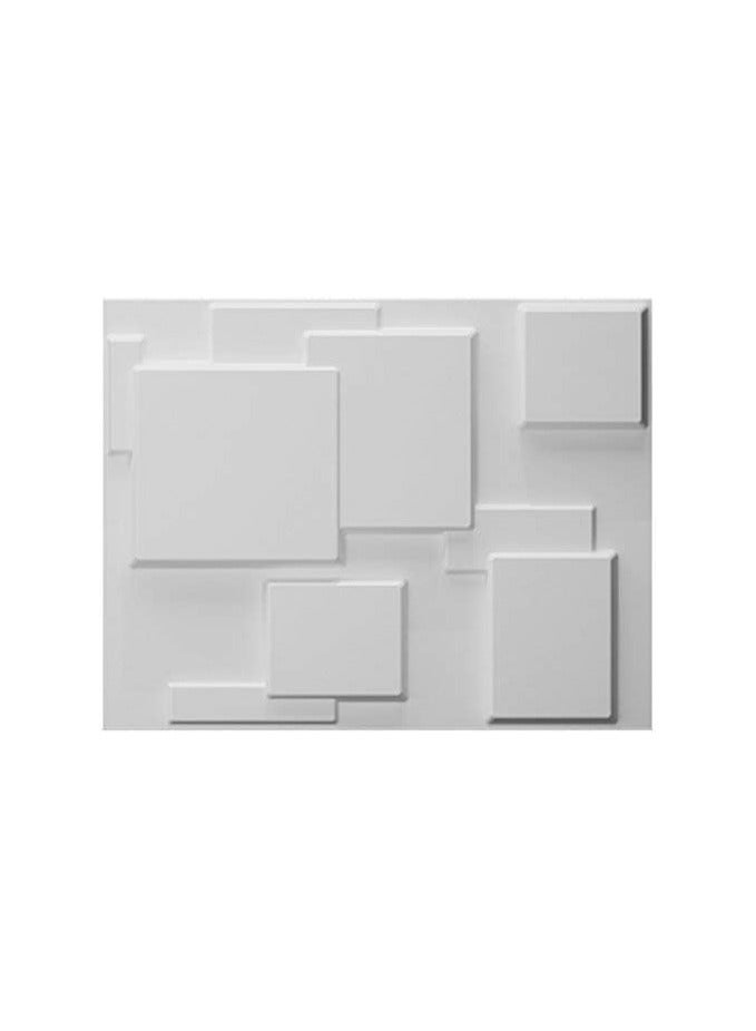 AsolBD Textures 3D Wall Panels White Brick Design,Home Interior Modern Design Pack of 12 Tiles 32 Sq Ft (PVC) (White, 50x50 CM) - Image 1