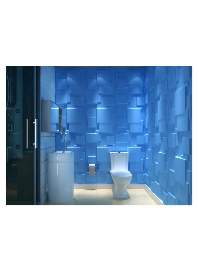 AsolBD Textures 3D Wall Panels White Brick Design,Home Interior Modern Design Pack of 12 Tiles 32 Sq Ft (PVC) (White, 50x50 CM) - Image 5