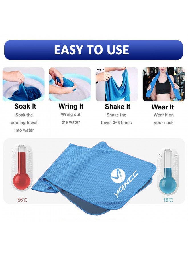 YQXCC 2 Pack Cooling Towel (47"x12") Ice Towel for Neck, Soft Breathable Chilly Towel, Microfiber Cool Towel for Yoga, Golf, Gym, Camping, Running, Workout & More Activities - Image 4