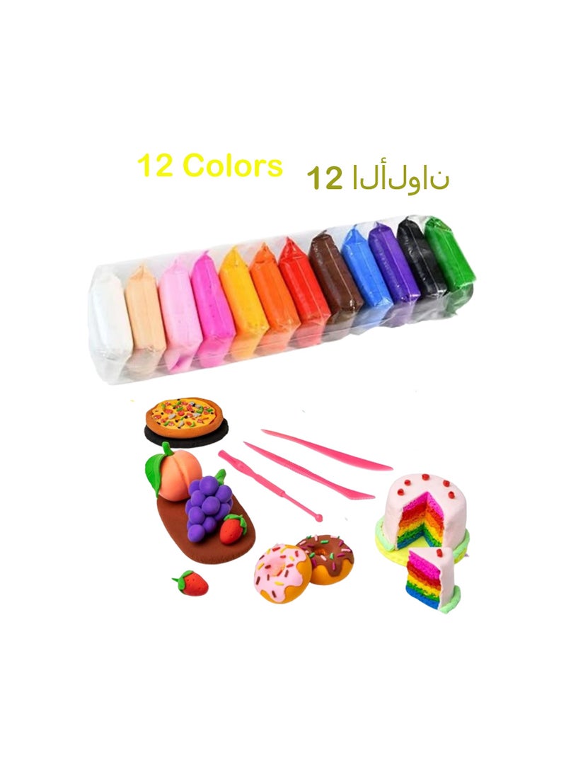 12 Colors DIY Plasticine for Kids Education, Super Light Modelling Clay Interactive Toy  Magic Foam Clay for Kids and Adults, Gift for Boys and Girls - Image 1