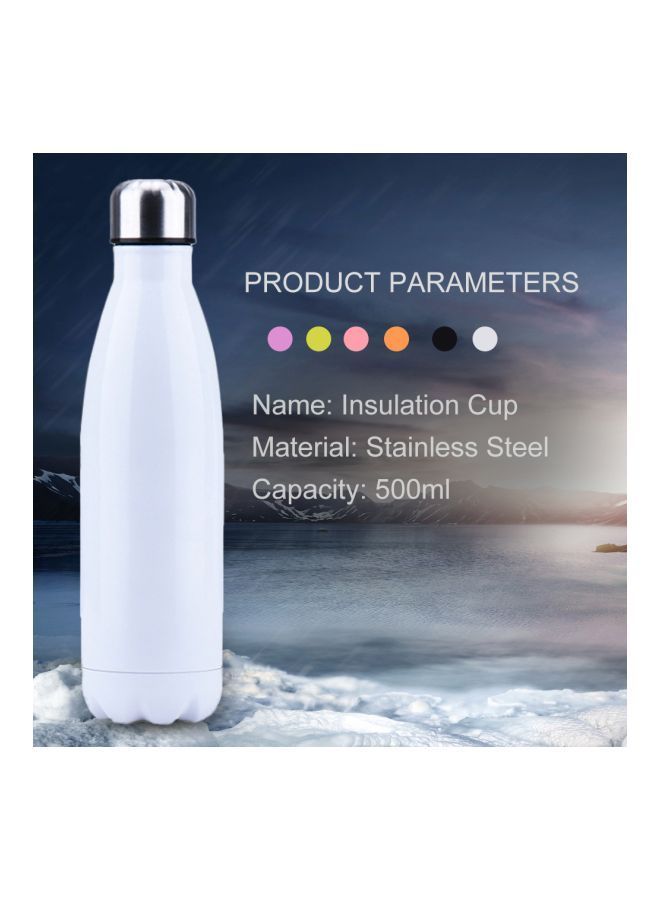 NIBEMINENT Stainless Steel Vacuum Insulated Water Bottle White/Silver - Image 2