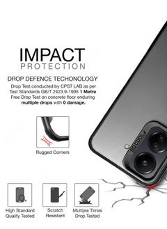 Wtech Silicone With Translucent Back Raised Lips Camera Protection Case Cover For Xiaomi Redmi 13C 4G 2023 / Xiaomi Poco C65 4G 2023 Black  - Image 3