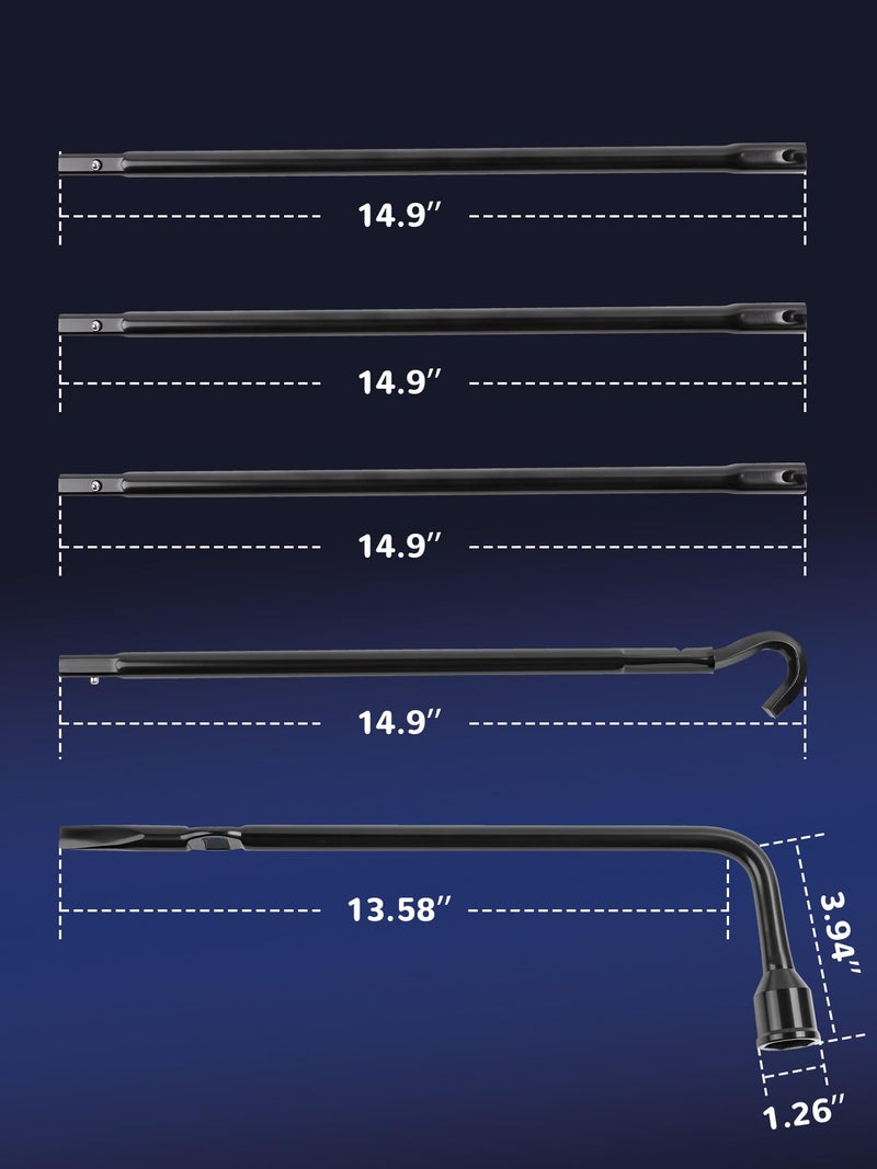 Xongjojo Spare Tire Tool Kit with Spare Tire Jack Handle and Wheel Lug Wrench Compatible with 2003-2021 Ram 1500 2019 Ram 1500 Classic 2020-2021 Gladiator Spare Tire Removal Tool Kit - Image 2