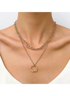 Home Clearance Sale A Stylish Multi-layer Chain Necklace With A Golden Pendant, Perfect For A Golden Personality.  - Image 1