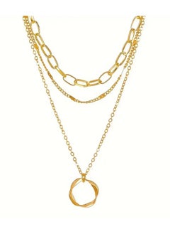 Home Clearance Sale A Stylish Multi-layer Chain Necklace With A Golden Pendant, Perfect For A Golden Personality.  - Image 2