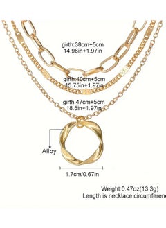 Home Clearance Sale A Stylish Multi-layer Chain Necklace With A Golden Pendant, Perfect For A Golden Personality.  - Image 3