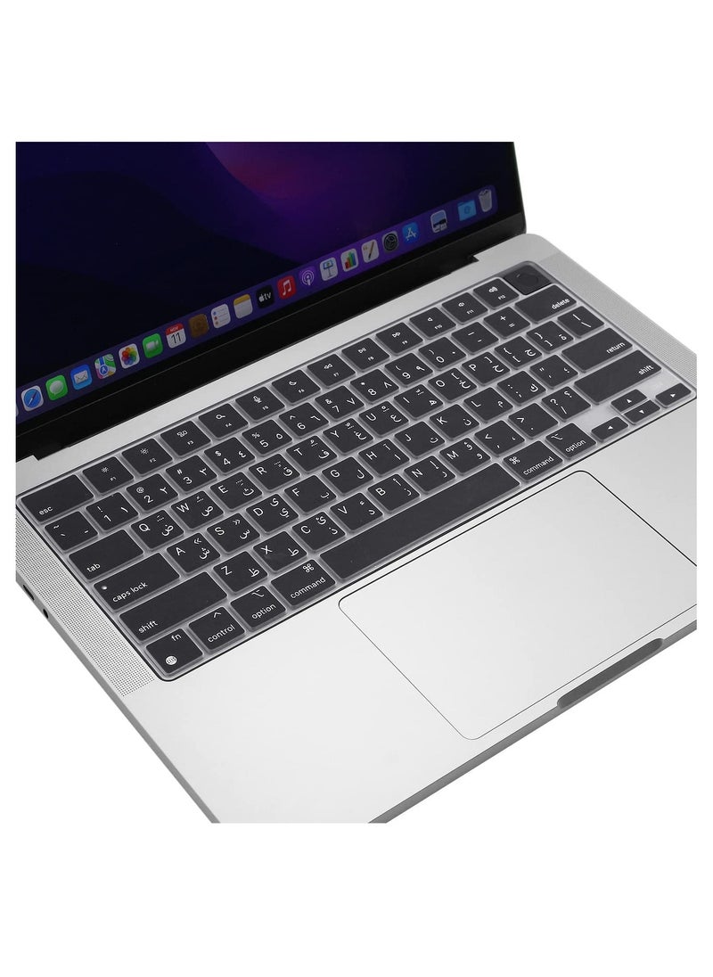 AMM US Layout Arabic Keypad Cover Compatible for MacBook New Air 13.6 inch 2022 M2 Chip Liquid Retina/MacBook Pro 14 inch 2022 M1 Pro/M1 Max A2442 and MacBook Pro 16 inch 2022 M1 Pro/M1 Max A2485 Black  - Image 3
