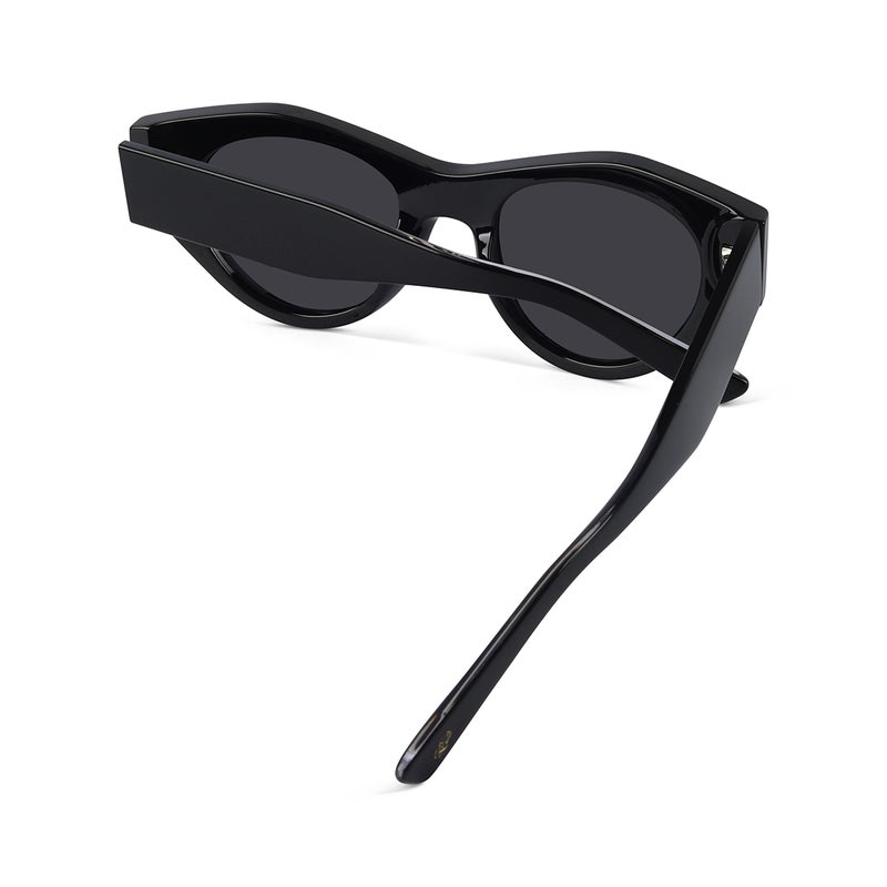 Woggles Red Pappy Jitter Black Polarized Round Sunglasses|100% UV Protected| Men & Women - Image 2