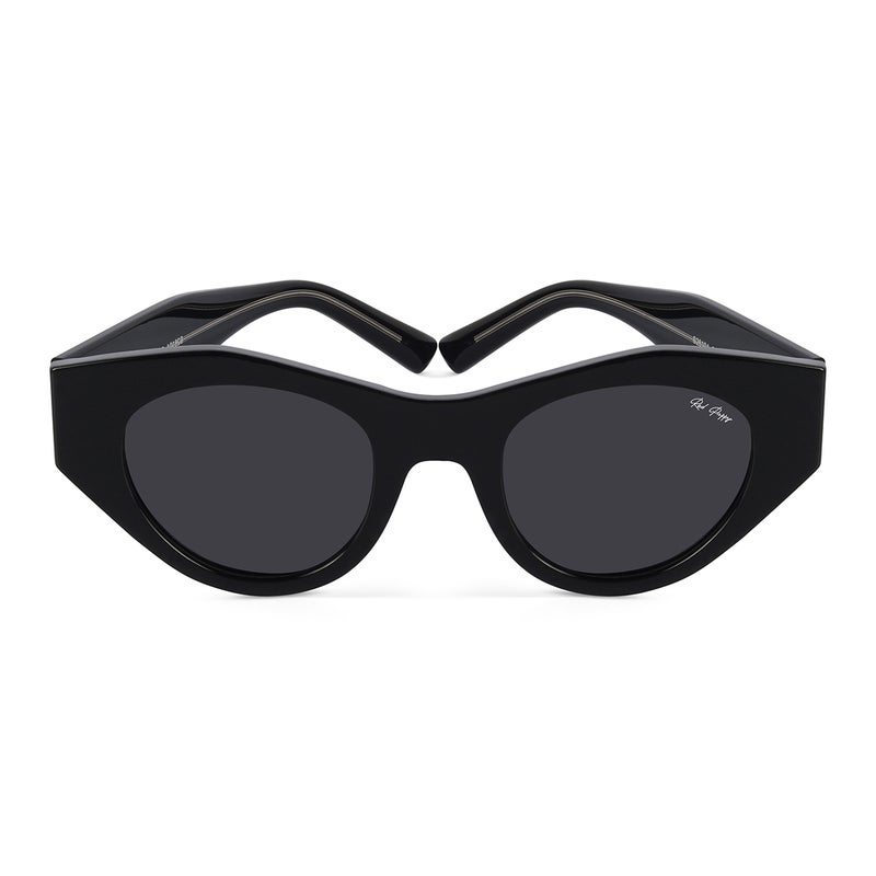 Woggles Red Pappy Jitter Black Polarized Round Sunglasses|100% UV Protected| Men & Women - Image 1