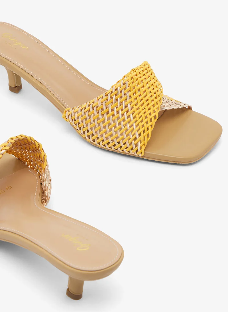Ginger yellow Heeled Sandals for Women | Best Price UAE