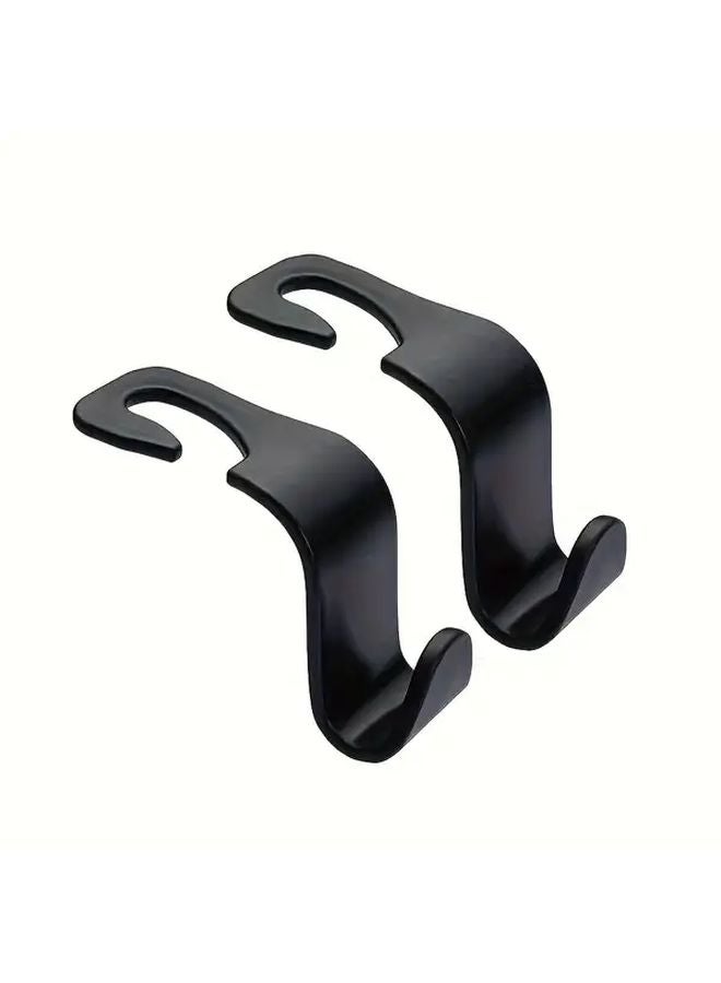 Black 2pcs Heavy Duty Car Seat Back Hooks Multi Functional Storage Clips Vehicle Organizer - Image 5